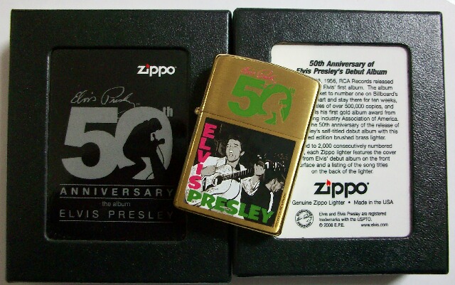 画像: ☆ELVIS PRESLEY！ファ―スト・アルバム ５０周年記念 世界限定 ２００６年 真鍮 BRASS ZIPPO！未使用品