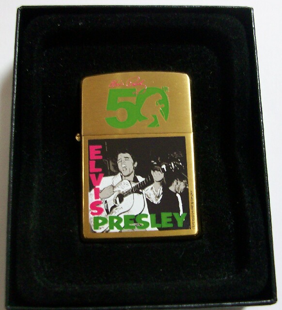 画像: ☆ELVIS PRESLEY！ファ―スト・アルバム ５０周年記念 世界限定 ２００６年 真鍮 BRASS ZIPPO！未使用品