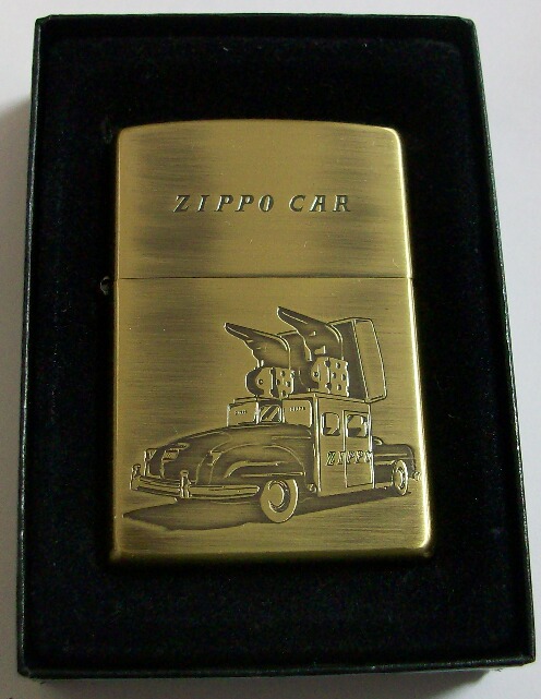 ☆ZippoCar！ジッポーカー　渋い・・真鍮古美 両面車デザイン ２００７年 ZIPPO！新品B