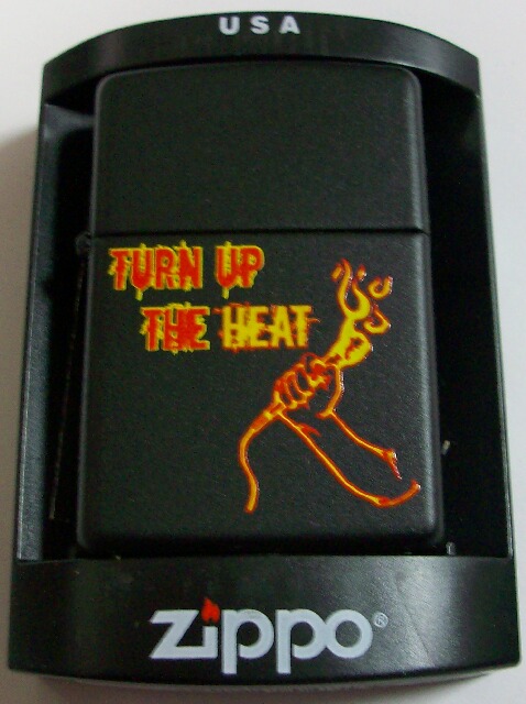 画像1: ★ZIPPO HOT TOUR！TURN UP THE HEAT！FLAMING BONES ２００４年 BLACK ZIPPO！新品