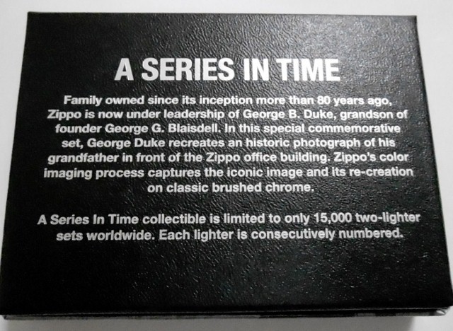 画像: ★２個セット！創業者GGB ＆ 現オーナー 世界限定 A SERIES IN TIME ２０１３年 ZIPPO！新品　