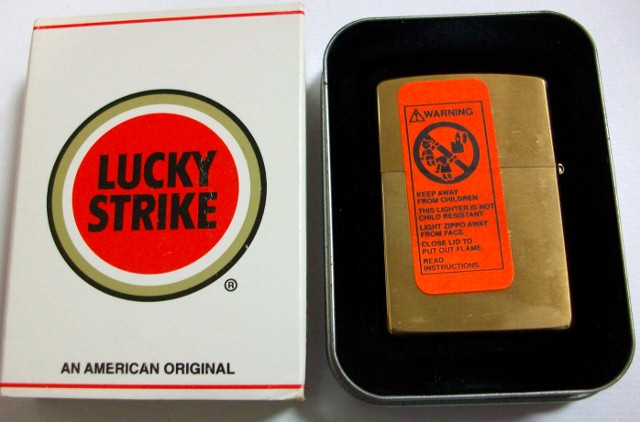 画像: LUCKY STRIKE！１９９９年 ラッキーガール SOLID BRASS ZIPPO！新品