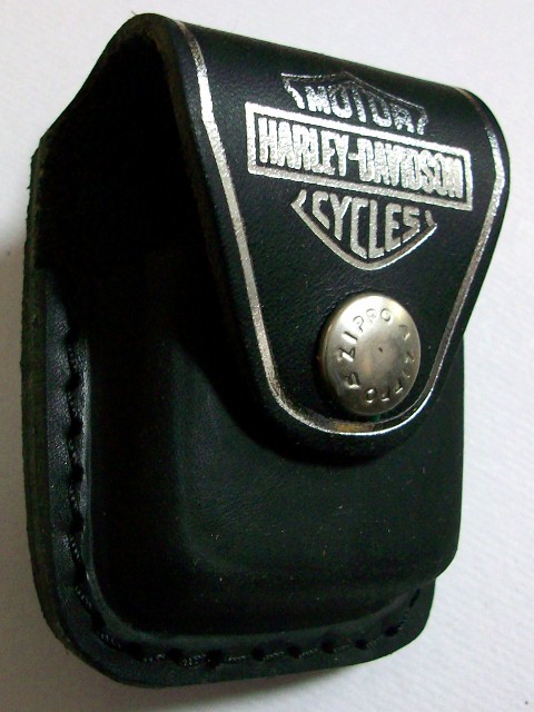 画像: ☆ZIPPO/HARLEY DAVIDSON！USA 革製 ライター用ケース 黒 ループタイプ！新品