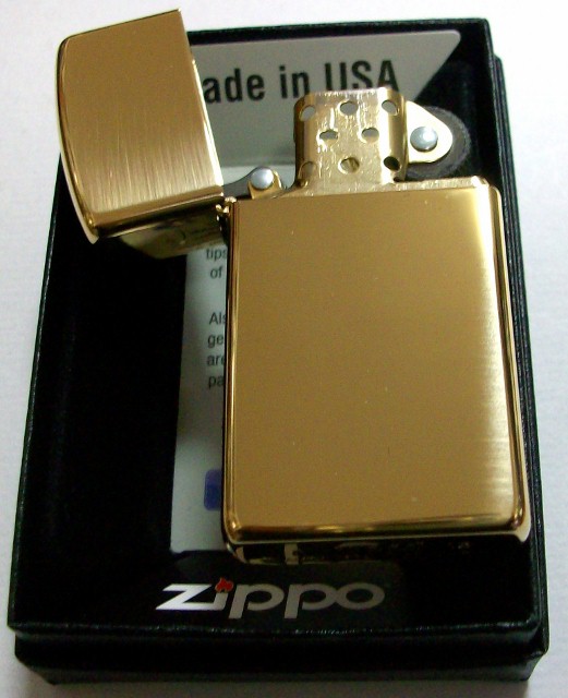 スリム！真鍮無垢ケース ２０１３年 鏡面 ＢＲＡＳＳ ＺＩＰＰＯ！新品 - ジッポーパーク Zippopark