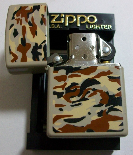 画像: ★ミリタリー系！カモフラージュ・カラー １９９８年５月  全面ベージュ系 ＺＩＰＰＯ！新品