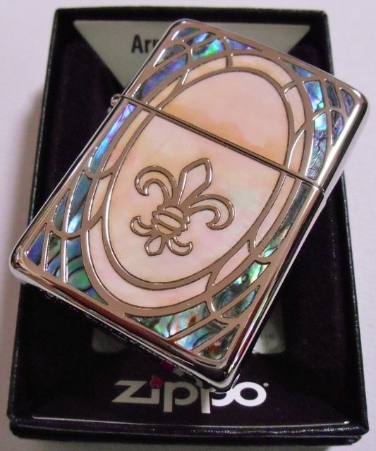 画像: ☆豪華アーマー！SHELL 天然貝 ゆりデザイン Armor ２０１３年 Zippo！新品