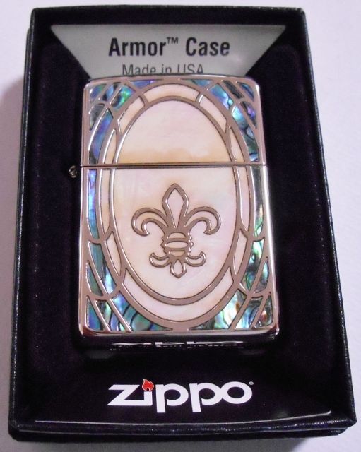 画像: ☆豪華アーマー！SHELL 天然貝 ゆりデザイン Armor ２０１３年 Zippo！新品