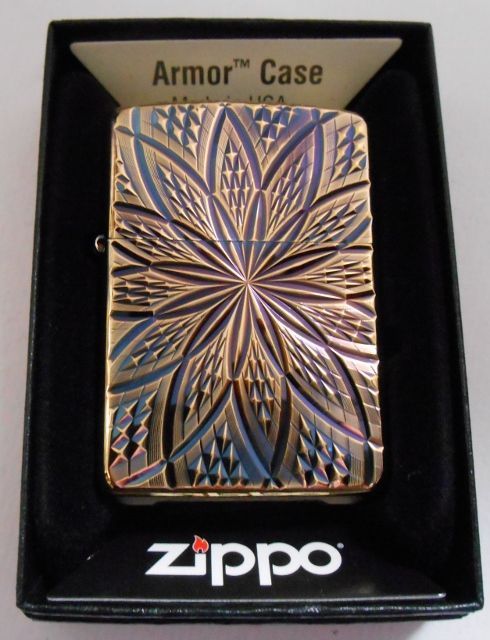 豪華 アーマー 両面ダイヤカット深彫り アンティークブラス ｚｉｐｐｏ 新品 ジッポーパーク Zippopark