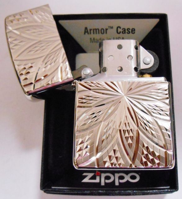 画像: ☆豪華！アーマー　両面ダイヤカット深彫り ホワイト二ッケル　ＺＩＰＰＯ！新品