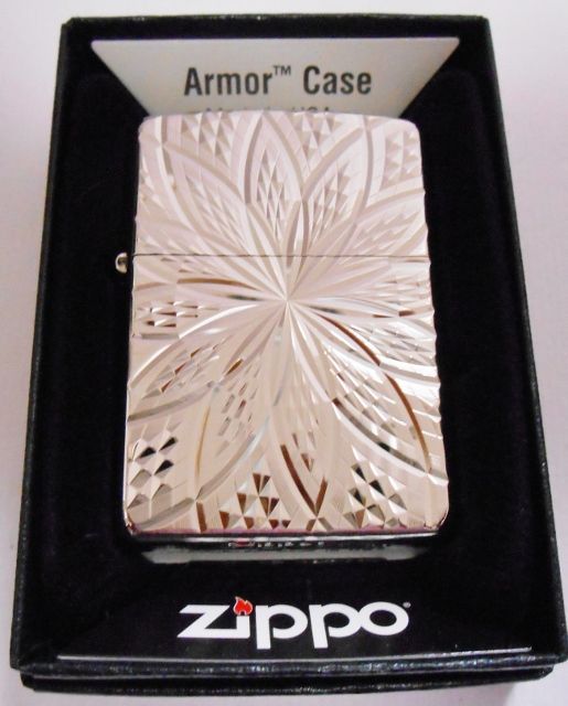 画像: ☆豪華！アーマー　両面ダイヤカット深彫り ホワイト二ッケル　ＺＩＰＰＯ！新品