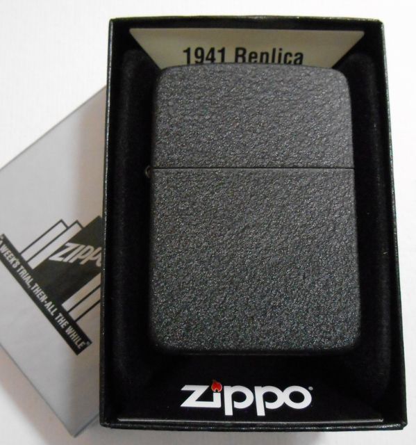 画像: ★１９４１ Replica BLACK CRACKLE ２０１４年 旧ボトム PATナンバー刻印モデル ZIPPO！新品