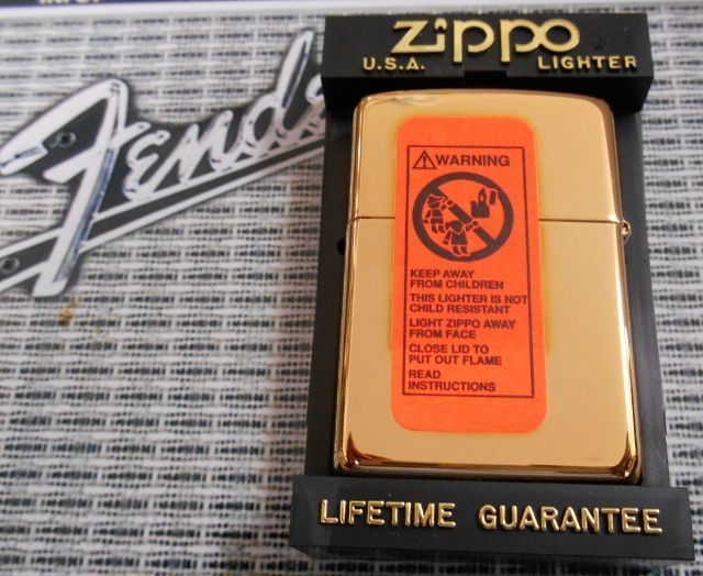 ☆Fender USA！フェンダー・ ロゴマーク １９９６年６月 GOLD ZIPPO！新品 ジッポーパーク Zippopark