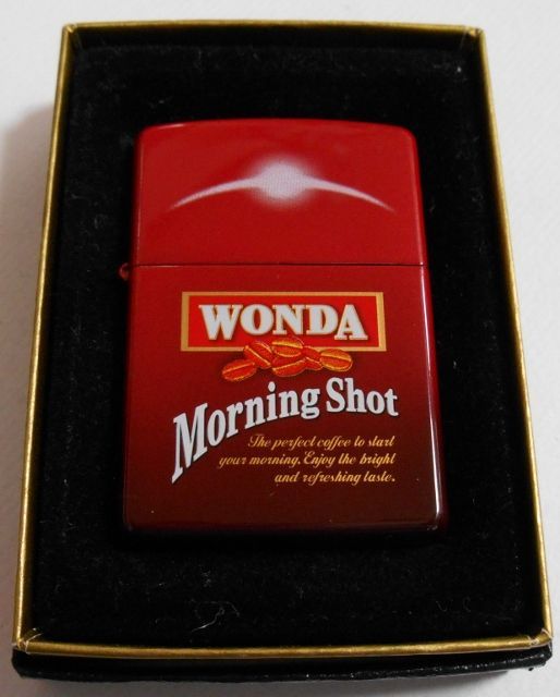 画像1: ☆朝専用！Asahi WONDA！アサヒ ワンダ COFFEE！MORNING SHOT RED ZIPPO！新品