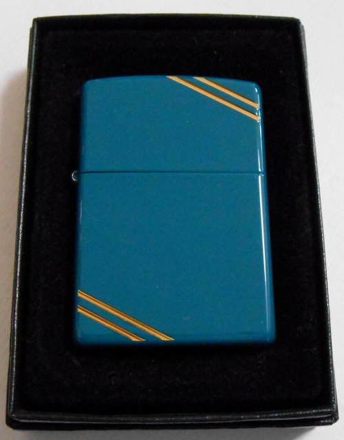 画像: ☆全面 ダークグリーン！カラフル＆シンプル！両面ダイアゴナルライン ２００７年 ZIPPO！新品