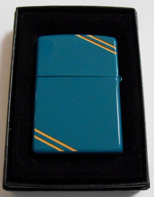 画像: ☆全面 ダークグリーン！カラフル＆シンプル！両面ダイアゴナルライン ２００７年 ZIPPO！新品