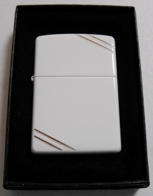 画像: ☆全面 ホワイト！カラフル＆シンプル！両面ダイアゴナルライン ２００７年 ZIPPO！新品