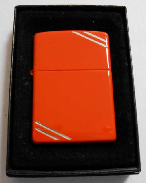 画像: ☆全面 オレンジ！カラフル＆シンプル！両面ダイアゴナルライン ２００７年 ZIPPO！新品