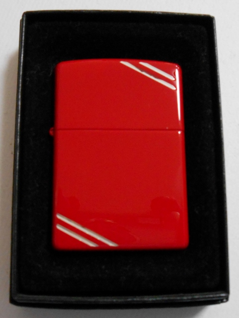 画像: ☆全面 レッド！カラフル＆シンプル！両面ダイアゴナルライン ２００７年 ZIPPO！新品