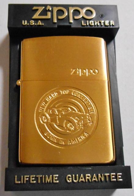 画像1: ☆１９９１年４月（Ｄ） VINTAGE  オープンカー・デザイン　ゴールド  ZIPPO！新品