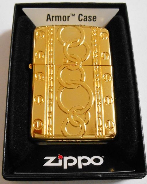 画像: ☆深め合う絆！豪華 イエローゴールド 両面深彫り ２００６年 Armor ZIPPO！新品