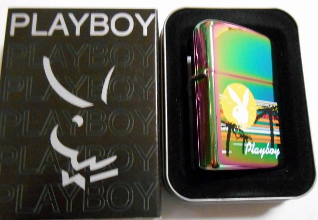 画像: ☆PLAYBOY！プレイボーイ ２００４年 虹色 スペクトラム USA ZIPPO！新品B