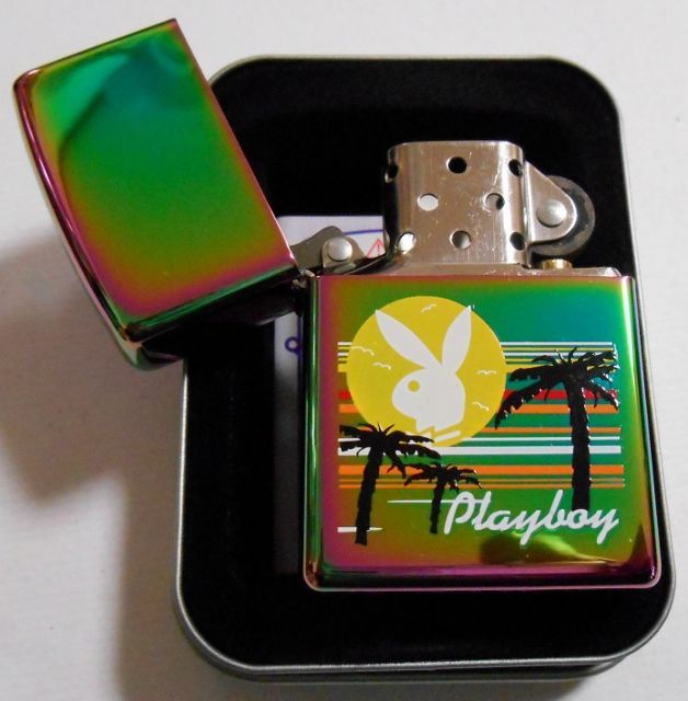 画像: ☆PLAYBOY！プレイボーイ ２００４年 虹色 スペクトラム USA ZIPPO！新品B