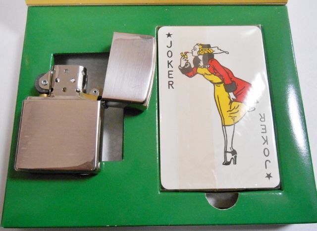 画像: ★JOKERが・・WINDY トランプ付！１９９６年１１月 OUTDOOR LIFE 釣り人 銀加工 ZIPPO！未使用品