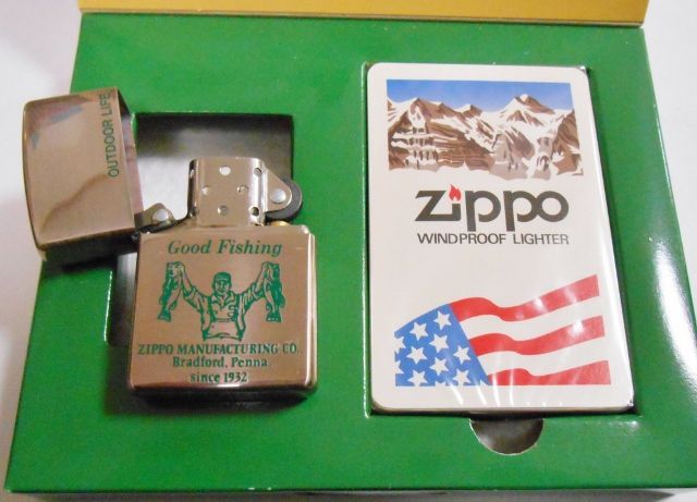 画像: ★JOKERが・・WINDY トランプ付！１９９６年１１月 OUTDOOR LIFE 釣り人 銀加工 ZIPPO！未使用品