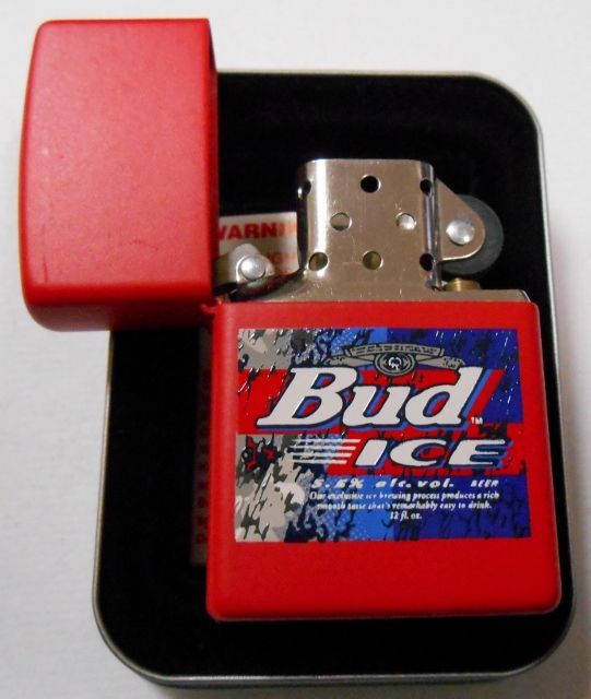 画像: ☆バドワイザー！１９９９年８月 Budweiser Bud ICE！RED USA ZIPPO！未使用品