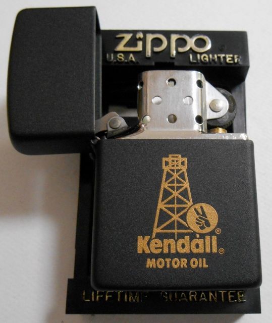 画像: ☆Kendall！１９９０年代 ケンドル石油 MOTOR OIL BLACK ZIPPO！未使用品