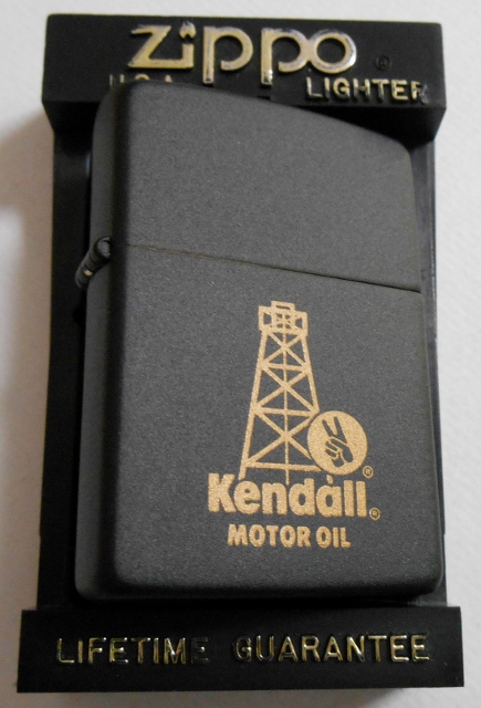 画像: ☆Kendall！１９９０年代 ケンドル石油 MOTOR OIL BLACK ZIPPO！未使用品