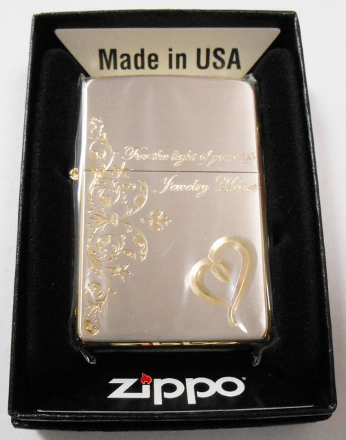 画像1: お洒落な・・Jewelry Heart！シルバー＆ゴールド ZIPPO！新品