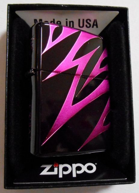 画像: ★TRIBAL！ブラック＆バイオレット！四面連続五面デザイン ２０１２年 ZIPPO！新品