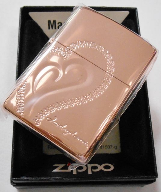 画像: お洒落な・・Jewelry Heart！きれいな・・ピンクゴールド ZIPPO！新品