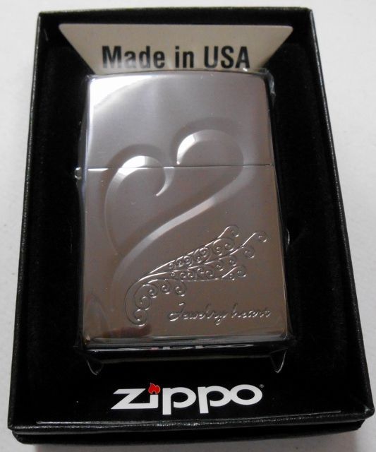 画像1: お洒落な・・Jewelry Heart！渋い・・ブラック  ZIPPO！新品