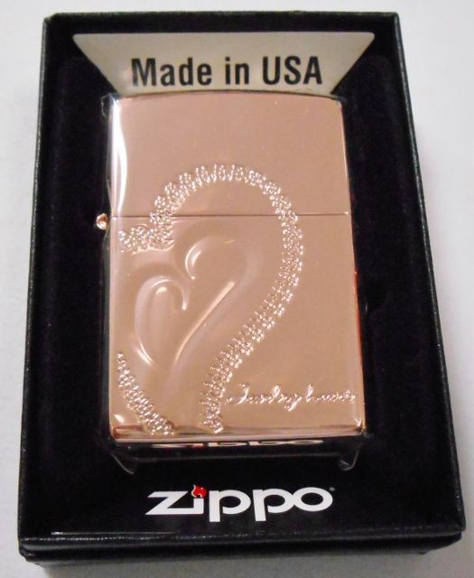 画像: お洒落な・・Jewelry Heart！きれいな・・ピンクゴールド ZIPPO！新品