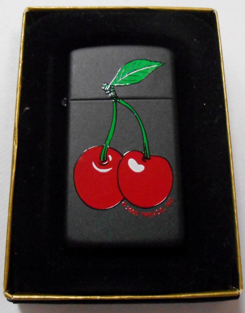 画像: 🍒さくらんぼ スリム！サクランボ ２００７年 BLACK SLIM ZIPPO！未使用品