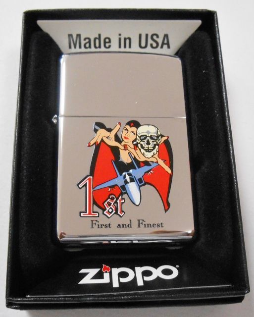 画像: ☆一番！1st 美女＆どくろ＆戦闘機！２００６年 First and Finest Zippo！新品。