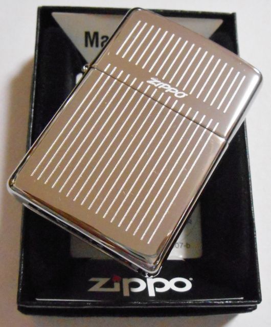 画像: ★お洒落な・・ストライプ！エンジンターン USA ＃２５０ ２００９年 ZIPPO！新品