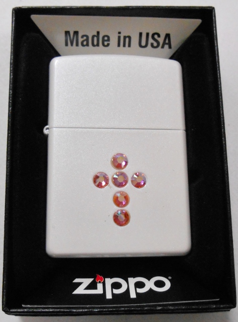 画像: ☆スワロフスキー・クロス！お洒落な・・ホワイトパール  ２００８年 ZIPPO！新品