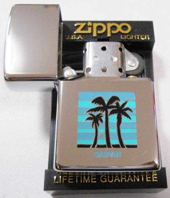 画像: ★１９９３年３月（C)製 SAIPAN サイパン 椰子の木 ＃２５０ 鏡面 ZIPPO！未使用品