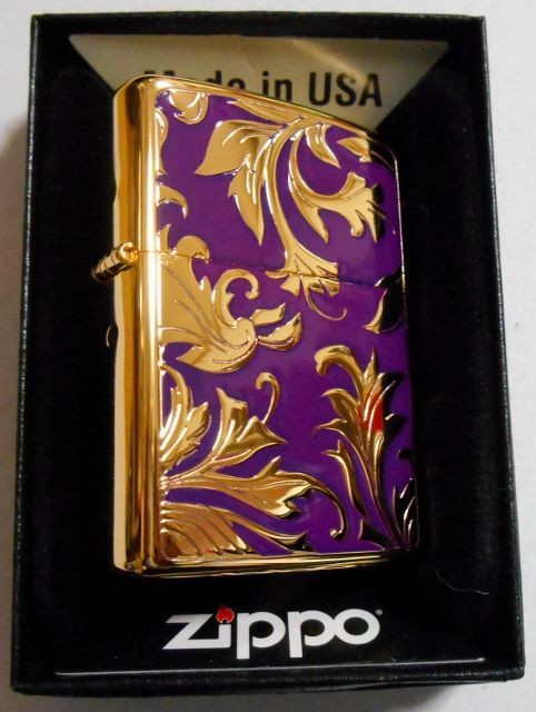 画像: ☆豪華！輝く・・ゴールドプレート＆パープル！両面 OLD FASHION ２０１４年 ZIPPO！新品