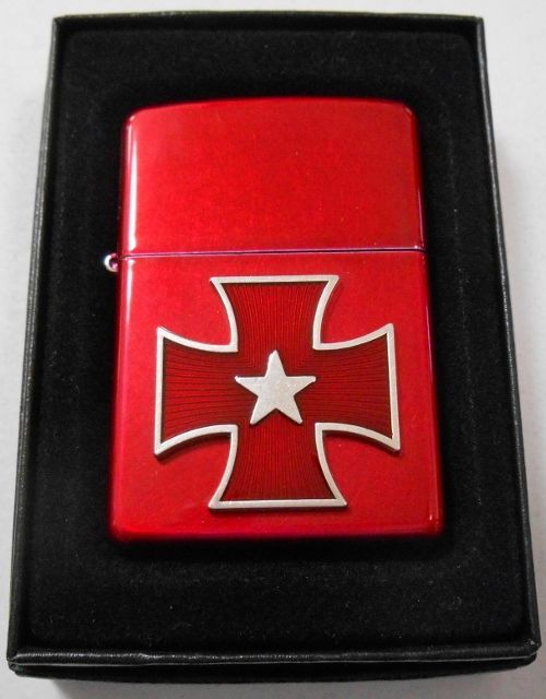 画像: ☆STARRY CROSS メタル！Candy Apple Red ２００７年 USA ZIPPO！新品