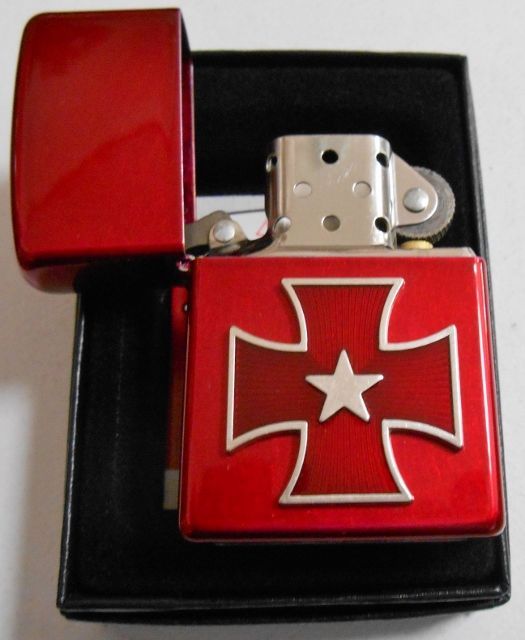 画像: ☆STARRY CROSS メタル！Candy Apple Red ２００７年 USA ZIPPO！新品