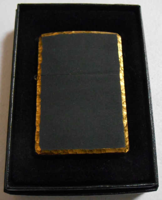 画像1: ★黒 ゴムラバー！BLACK RUBBER！ゴールドプレート ２００７年 ZIPPO！新品