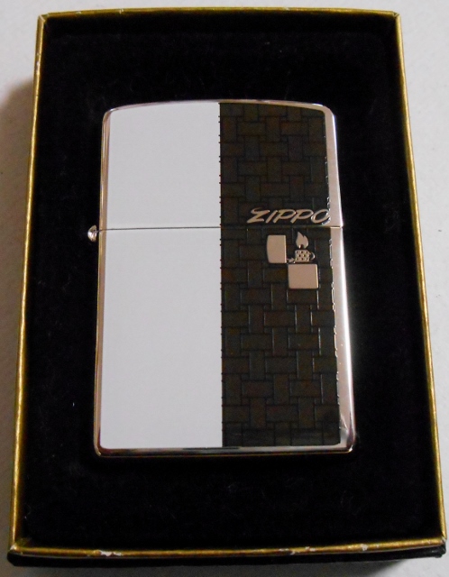 画像: お洒落な・・ホワイト＆ブラック！銀加工 ２００４年 ZIPPO！新品