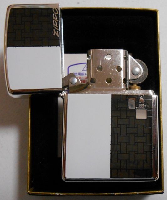 画像: お洒落な・・ホワイト＆ブラック！銀加工 ２００４年 ZIPPO！新品