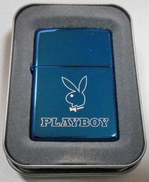 画像: ☆人気の・・PLAYBOY！プレイボーイ ２００４年 サファイアブルー  ZIPPO！新品