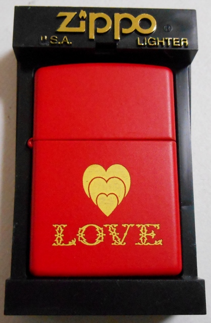 画像1: ☆色鮮やか・・Love & ハート！ラブラブハート ２０００年８月 全面 レッド ZIPPO！新品