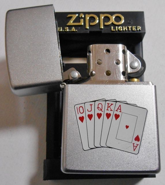 画像: ☆人気の・・トランプ柄！１９９９年 USA サテンクローム ZIPPO！新品。